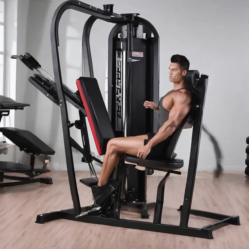 Powerful seated leg press machine